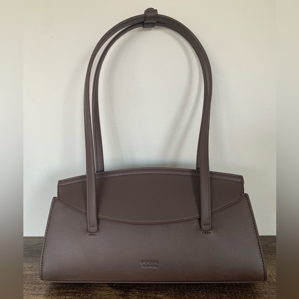 Freja New York Caroline Bag Espresso Brown Vegan Leather Shoulder Tote NWT